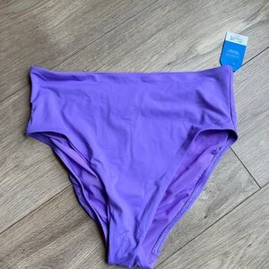 Lands' End Lavender High-Waisted Bikini Bottom